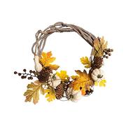 (TG. ca. 30 x 9 x 30 cm) HEITMANN DECO - Corona con zucca e acero - beige -