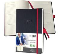 (TG. ca. A5) SIGEL C2308 Agenda settimanale Conceptum 2023, circa A5, nero, ross