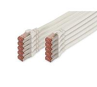(TG. Cat-6 - 5 m (10 Pezzi)) Digitus DK-1644-050-WH-10 Cavo di Rete 5 m Cat6 S/F