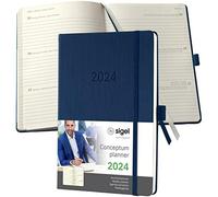(TG. circa A5) SIGEL C2462 Conceptum Agenda settimanale 2024, circa A5, blu scur
