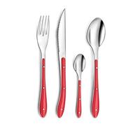 (TG. cm) Amefa 0616 Bistro Servizio Posate, Acciaio Inossidabile, Rosso, 24 unit
