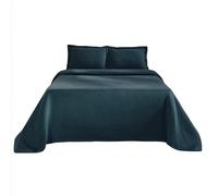 (TG. Completo) Superior Basket Weave Bedspread Copriletto con federe, Cotone, Bl