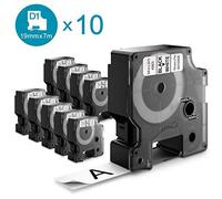 (TG. Confezione da 10) DYMO D1 Etichette Originali, Stampa Nero su Bianco, 19x7
