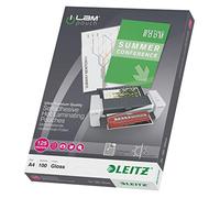 (TG. Confezione da 100) Leitz Pellicole di Laminazione Lucida, Formato A3, 2 x 1