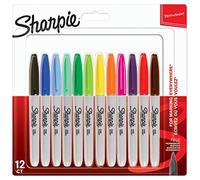 (TG. Confezione da 12) Sharpie Pennarelli Indelebili, Punta Fine, Confezione da