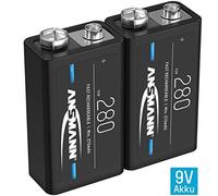 (TG. Confezione da 2) Batteria 9 V Block 280 mAh Confezione da 2 Nero - NUOVO