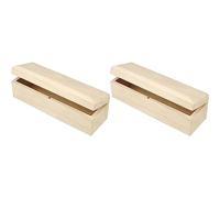 (TG. Confezione da 2) Creativ - Scatola lunga in legno con chiusura magnetica, c