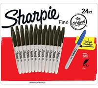 (TG. Confezione da 24+1) Sharpie pennarelli indelebili, punta fine, nero, Confez
