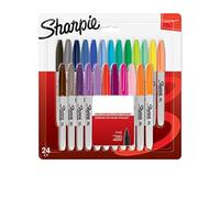 (TG. Confezione da 24) Sharpie Pennarelli Indelebili, Punta Fine, Confezione da