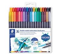(TG. Confezione da 36) Staedtler 3001 TB18 - Pennarelli a Punta Doppia, Colori A