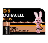 Duracell Batterie Plus D (pacco da 6) - Pile Alcaline 1.5V - Fino al 100% di extra durata - Affidabilità per i dispositivi a uso quotidiano - 0% plastica - 10 anni di conservazione- LR20 MN1300