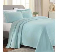 (TG. Coppia) Superior Paisley Jacquard Matelassé Copriletto, Cotone, Acqua, Cop