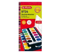 (TG. Deckfarbkasten 24er) herlitz Deckfarbkasten ST24, 24 Farben, aus Kunststoff