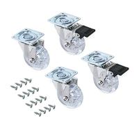 (TG. Diamètre 75mm) Emuca 2036120 Set di 4 Rotelle Pivotanti Trasparenti per Mo
