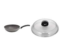 (TG. Diametro 28 cm) BALLARINI Cortina Granitium Padella Wok 1/M, Alluminio, Gri