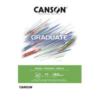(TG. DIN A3) CANSON Graduate Dessin, album da disegno collato lato corto,A3,30 f