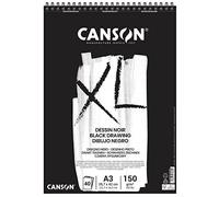 (TG. DIN A3) Canson XL® Dessin noir, album con carta nero profondo,lato liscio