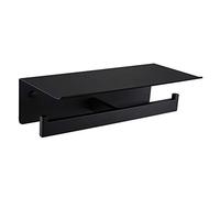 (TG. Double Rod) APLusee SUS304 - Porta carta igienica doppio con ripiano nero o