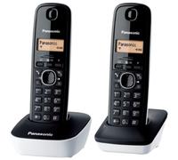 (TG. Duo) Panasonic KX-TG1612JTW Telefono Cordless DECT Doppio con Base Montabil
