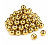 TG-DZURI 100 perline in ottone per la costruzione di mosche, da 2,7 mm, a testa di ninfa, per pesca a mosca, materiali per la costruzione di mosche, misura ami #12-14, oro