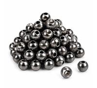 TG-DZURI 100 perline in ottone per la costruzione di mosche, da 4,7 mm, a testa di ninfa, per pesca a mosca, materiali per la costruzione di mosche, misura ami #6-8, nichel nero
