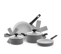 (TG. Einheitsgröße) H&H Maestro, Batteria Pentole 8 Pezzi, in Alluminio con Ri