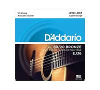 (TG. EJ36 Light 12-String (10-47)) D'Addario EJ36 Set Corde Acustica EJ 80/20 BR