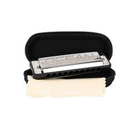 (TG. F Dur) Ocean Rock Blues Harmonica in F, black (incl. stylish softcase and c