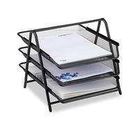 (TG. Formato A4) Relaxdays Vaschette Porta-Documenti e Lettere da Scrivania, 3 V