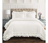 (TG. Full/Queen) Lush Decor Ella Shabby-Chic - Set di 3 trapunte da regina in pi