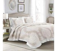 (TG. Full\/Queen) Lush Decor, Lucianna - Set di 3 copriletto in cotone con balze