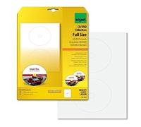 (TG. Full Size) SIGEL LA505 Etichette per CD/DVD, bianco, coprenti, con centrato