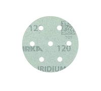 (TG. Grana 120) Mirka Iridium Premium carta abrasiva Ø 90 mm a strappo 7 fori,