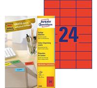 (TG. Großpackung - 100 Blatt) Avery 3448 Etichetta Laser/Inchiostro 70X37, Ross