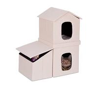 (TG. H x L x P: 86 x 75 x 44 cm) Relaxdays Casetta per Gatti, Cuccia Pieghevole
