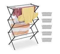 (TG. HLP: 102 x 74 x 38 cm) Relaxdays Stendibiancheria Pieghevole, Stendino Vert