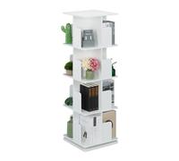 (TG. HLP: 125,5x39x39 cm) Relaxdays Libreria Girevole, 4 Ripiani, Scaffale Porta