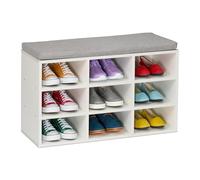 (TG. HLP: 49,5x80x31 cm) Relaxdays Panca Porta Scarpe da Ingresso 9 Scomparti Po