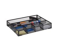 (TG. HxLxP: 6x38x30cm) Relaxdays Portaoggetti da Scrivania, 6 Scomparti, Antisci