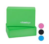 (TG. HxLxP 8x23x15 cm) Relaxdays, Blocchi per Yoga Set da 2, Mattoncini per Eser