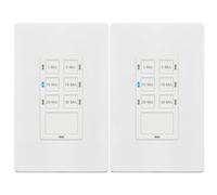 TG Interruttore timer conto alla rovescia da 30 minuti per ventilatori da bagno e luci domestiche, 1-5-10-15-20-30 impostazioni min con sostituzione manuale, LED blu sempre acceso, filo neutro