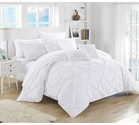 (TG. King) Chic Home 10 Piece Hannah Pizzico Pieghettato e Pieghe Completo Letto