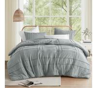 (TG. King) Comfort Spaces Set copripiumino king size blu/grigio, 3 pezzi, set di