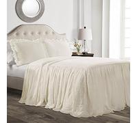 (TG. King) Lush Decor Copriletto con Volant, Poliestere, Giallo Pallido/Avorio,