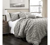 (TG. King) Lush Decor Lush Décor Ravello Pintuck 5 Piece Comforter Set, Full/Qu
