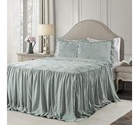 (TG. King) Lush Decor Ravello Pintuck, Poliestere, Blu, King - NUOVO
