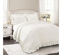 (TG. King) Lush Decor Reyna - Set di biancheria da letto con volant, 3 pezzi, co