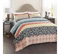 (TG. King) Lush Decor Set di biancheria da letto double-face in cotone bohémien