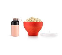 (TG. Kit Standard) Lékué Kit regalo Popcorn, silicone + bottiglia isotermica a