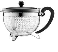 (TG. L 16,8cm, B 23,3cm, H 16,8cm) Bodum 1970-01 Teiera, 1,3 L, Colore Nero, 4 U